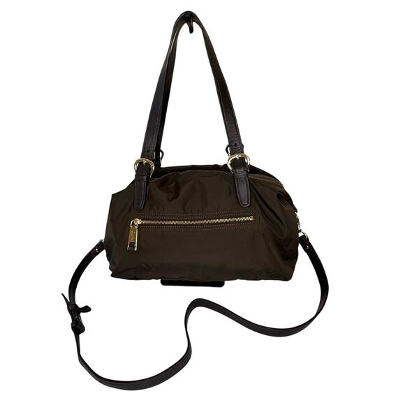Cole Haan Nylon/Leather Two-way Handbag Purse Shoulder Bag | Brown | EUC - Picture 1 of 16